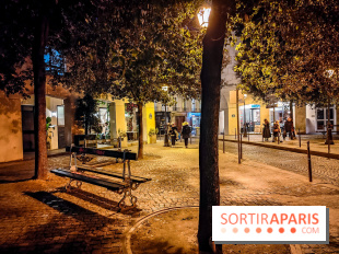 Visuels Paris - place de Thorigny nuit - banc