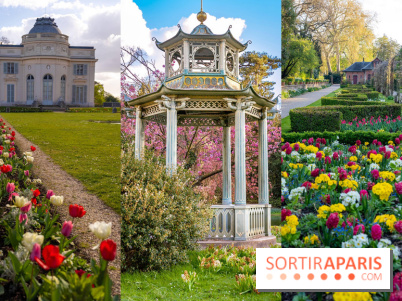 Le Parc de Bagatelle au printemps qui dévoile ses cerisiers, tulipes et jonquilles