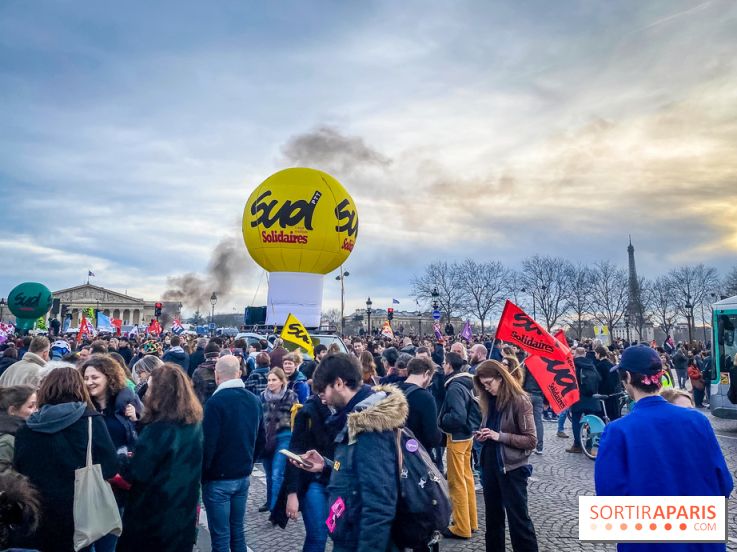 Manifestation Paris - Visuels - Réforme des retraites place Concorde