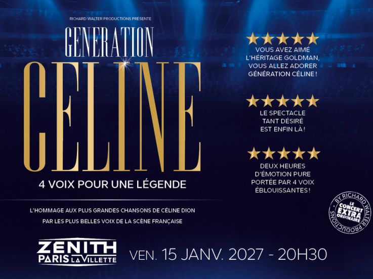 Génération Céline : Concert au Dôme de Paris & l'Arena Grand Paris en 2026