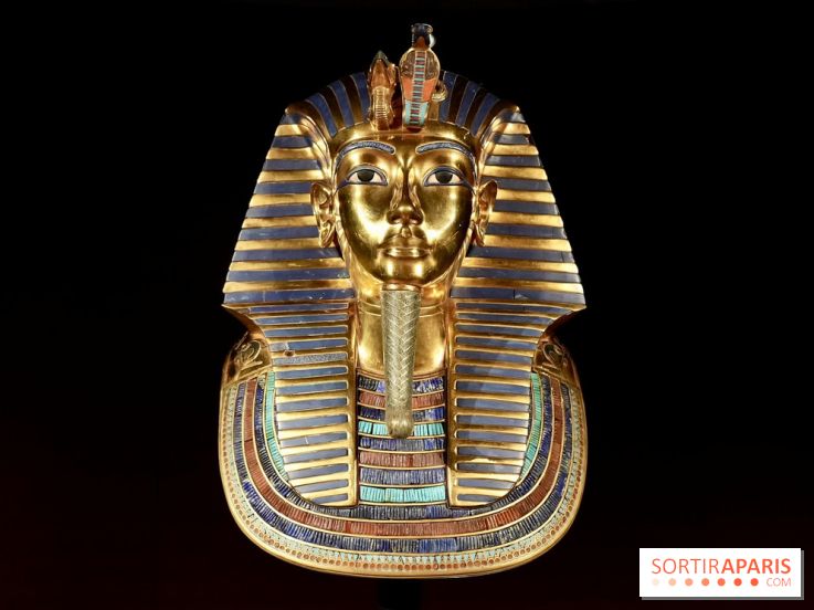 Le masque de Toutânkhamon sur fond noir - Toutankhamon : son tombeau et ses trésors