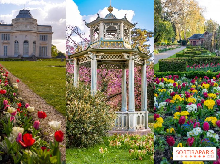 Le Parc de Bagatelle au printemps qui dévoile ses cerisiers, tulipes et jonquilles
