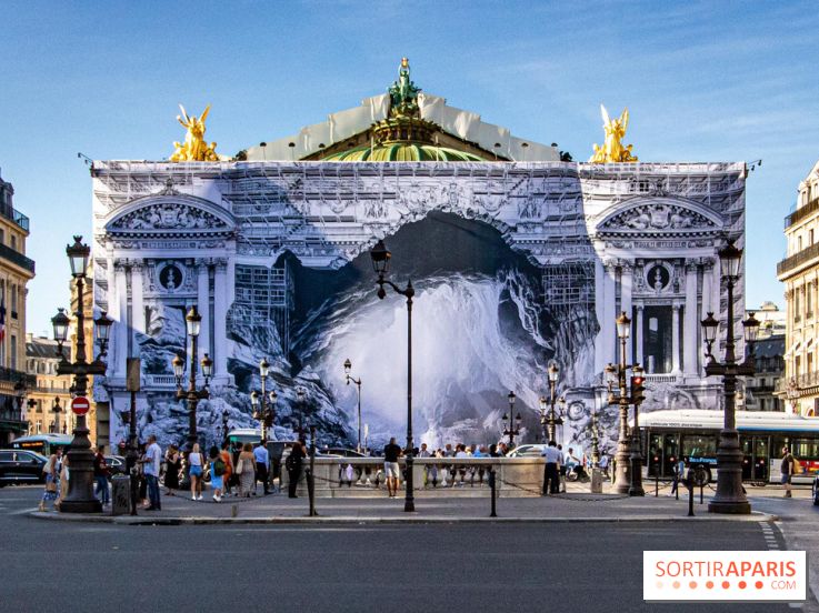 JR réinvente la façade du Palais Garnier - Opéra de Paris : installations et projections gratuites