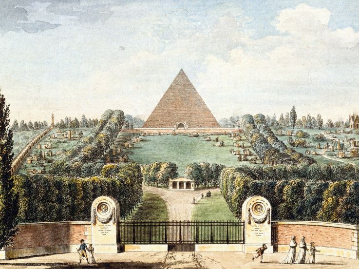 Une pyramide monumentale dans le cimetière du Père Lachaise à Paris