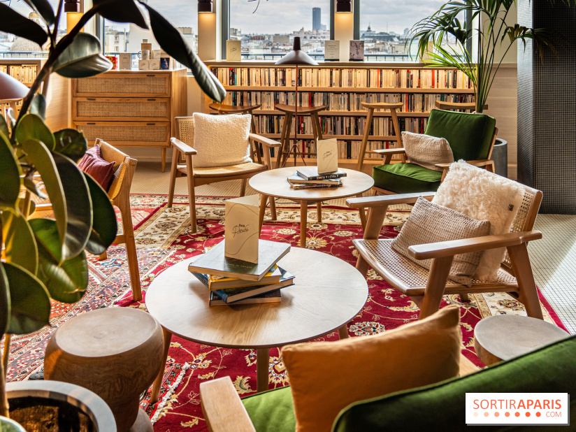 Bar Perché, café littéraire - terrasse du Printemps Haussmann  -  A7C6624 HDR