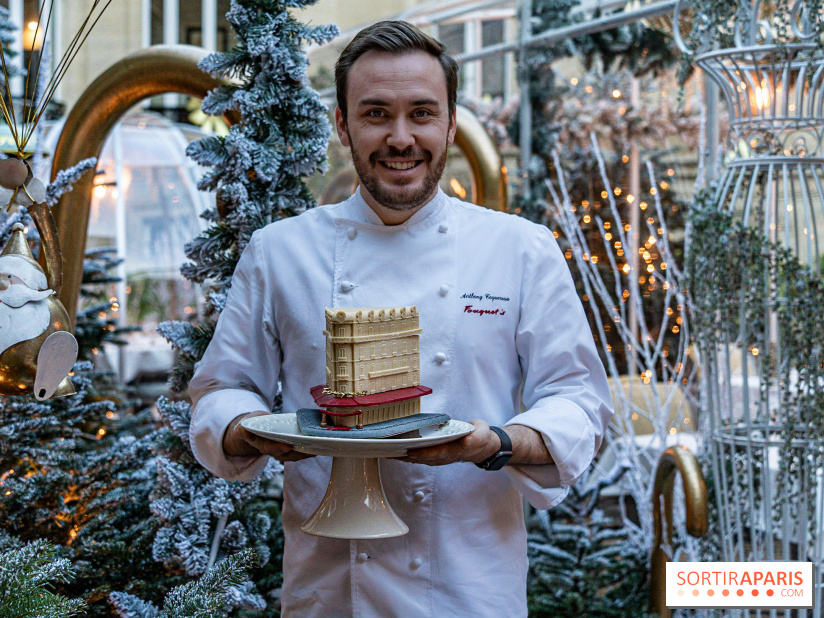 La bûche de Noël de l’Hôtel Barrière Le Fouquet’s Paris 2023 -  Anthony Coquereau