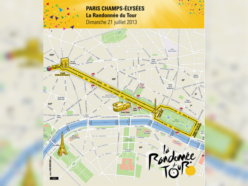 Parcours randonnée Tour de France 2013 à Paris