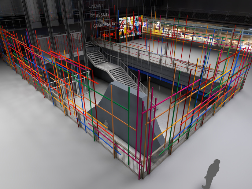 Color Cage, une installation éphémère dans le hall du Centre Pompidou