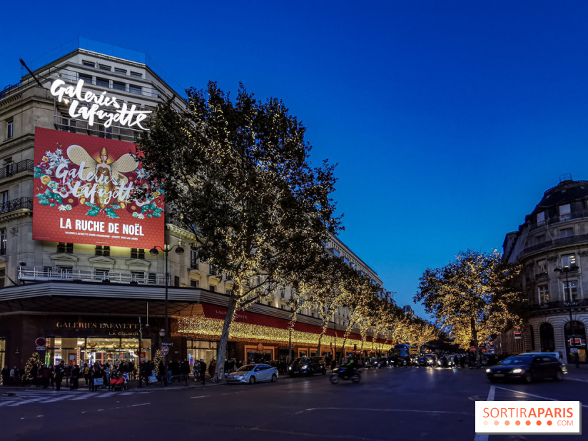 Vitrines et sapin de Noël au Galeries Lafayettes 2019 avec Virginie Efira - photos 