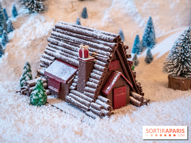 La Bûche de Noël du Plaza Athénée 2022 : le Chalet du Plaza - bûche chocolat
