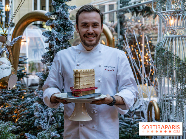 La bûche de Noël de l’Hôtel Barrière Le Fouquet’s Paris 2023 -  Anthony Coquereau