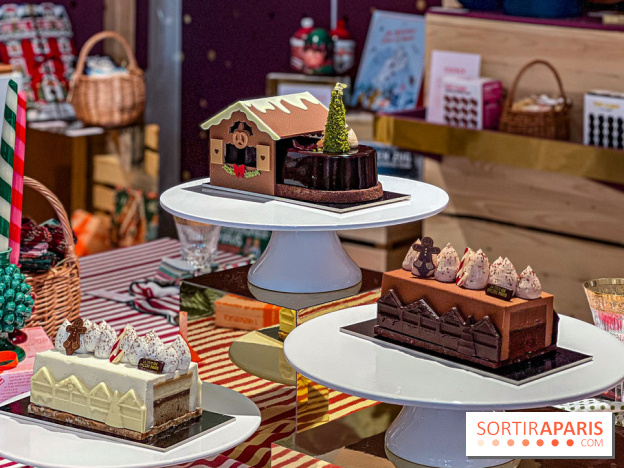 Bûches de Noël 2025 de La Grande Epicerie de Paris : trois gâteaux dans l'esprit des marchés de Noël