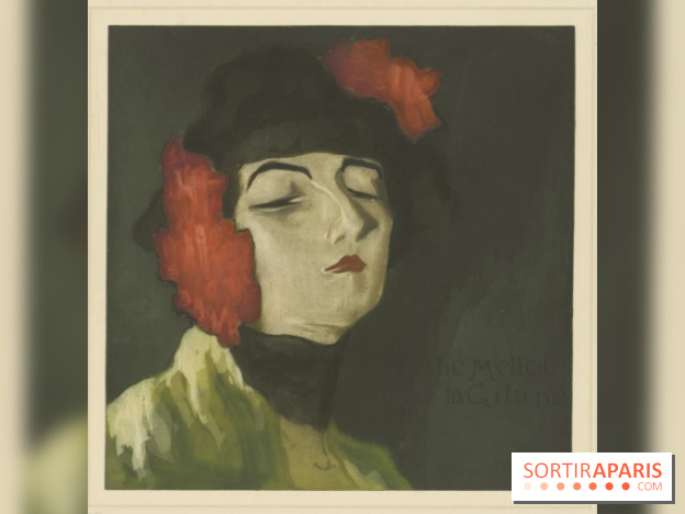 Marthe Mellot dans La Gitane, Alfredo Müller, 1900 Eau-forte et aquatinte en couleurs - 31 x 31,5 cm