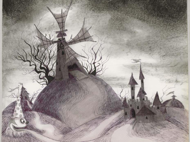 Tim Burton (American, b. 1958) Untitled (Frankenweenie). 1982 Pen and ink, marker, and charcoal on paper  11 x 13" (27.9 x 33 cm) Private collection Frankenweenie © Disney © 2011 Tim Burton