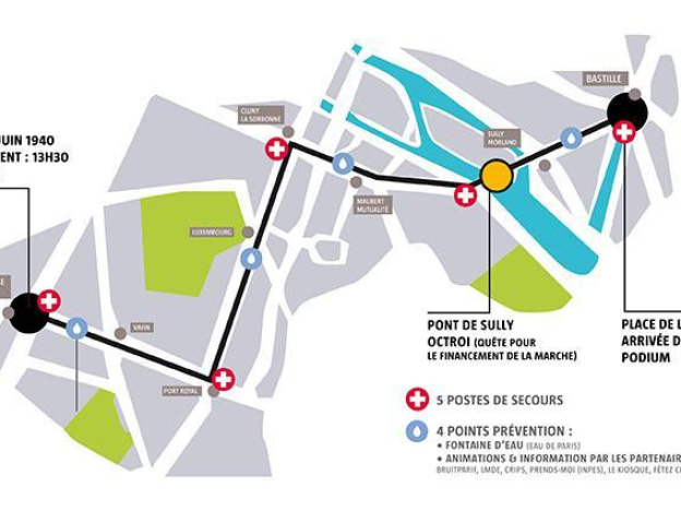 Parcours de la Gay Pride 2012 : La Marche des Fiertés Lesbiennes, Gaies, Bi et Trans