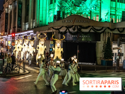 Inauguration des vitrines et décorations de Noël du BHV Marais à Paris 2023