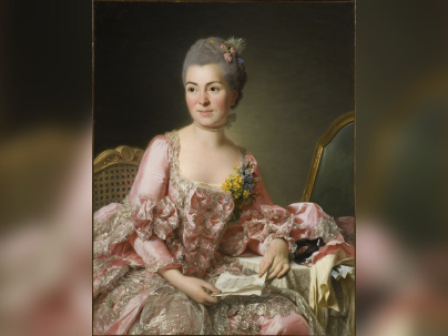 iinstitut suedois expo permanente - Alexander Roslin (1718 1793), Portrait de sa femme, l’artiste Marie Suzanne Giroust. Huile sur toile. Photo Christophe Laurentin