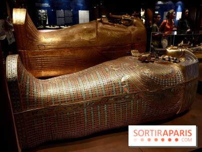 Le sarcophage doré de l’exposition Toutânkhamon - Toutankhamon : son tombeau et ses trésors