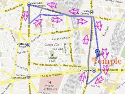 Parcours du défilé de la Fête du dieu Ganash 2013