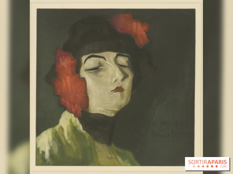 Marthe Mellot dans La Gitane, Alfredo Müller, 1900 Eau-forte et aquatinte en couleurs - 31 x 31,5 cm