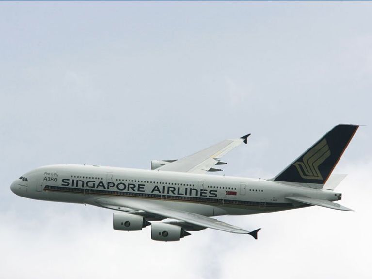 A380 in Singapore Airlines livery.
