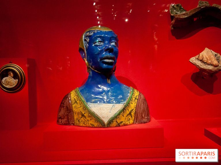 Buste de Mauresque, atelier de Montelupo, XVIe siecle- exposition En Couleurs au Musée d'Orsay