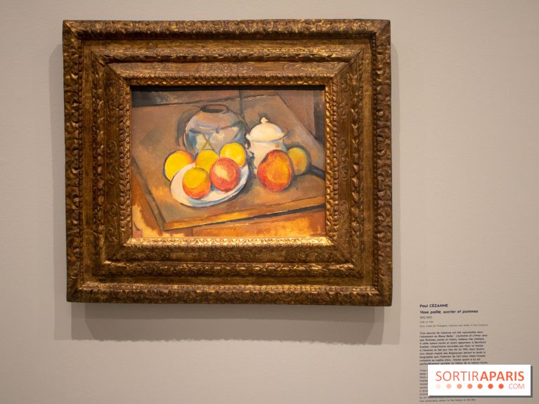 Vase paillé, sucrier et pommes, Paul Cézanne, 1890-1893 -  L'aventure du Cavalier Bleu au Musée de l'Orangerie