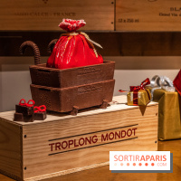 La Bûche de Noël d'Adrien Salavert aux Belles Perdrix de Troplong Mondot 2022 - hotte de vendanges du Père Noël