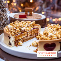 La Bûche de Noël 2022 de l'Hôtel Fouquet's paris par Anthony Coquereau - pop corn