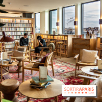 Bar Perché, café littéraire - terrasse du Printemps Haussmann  -  A7C6630 HDR