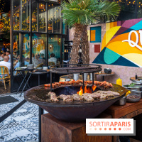 Le restaurant - terrasse Quai Ouest en mode estivale avec ses Dîners Braséro