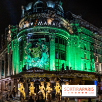 Inauguration des vitrines et décorations de Noël du BHV Marais à Paris 2023