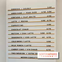 Cédric Grolet Café - Carte boissons chaudes