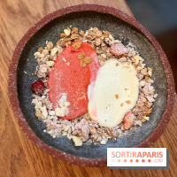 ChoCho - Dessert sorbet fraise, glace fior di latte