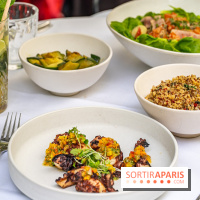 La terrasse du Jardin Privé à Châtelet Les Halles en mode barbecue  -  plats 