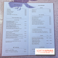 Le Café de la Rose Lancôme par Nina Métayer sur les Champs-Elysées à Paris - la carte - le menu