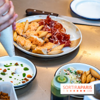 Tina restaurant - bar à Tapas Paris 6  -  Ajo blanco / fromage frais / noisettes