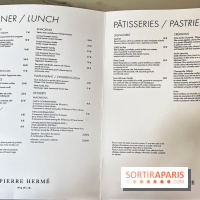 Le Café et la Pâtisserie Pierre Hermé à Versailles - Hôtel Les Lumières - carte - menu