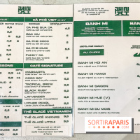 Phin Mi, le coffee shop vietnamien et banh mi Paris 5e - carte - menu 