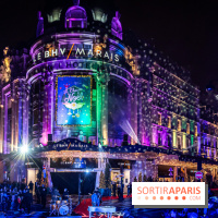 Inauguration des vitrines et décorations de Noël du BHV Marais 2024 avec Léna Mahfouf, Adriana Karembeu et Marc Lavoine -  A7C6118