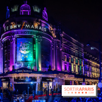 Inauguration des vitrines et décorations de Noël du BHV Marais 2024 avec Léna Mahfouf, Adriana Karembeu et Marc Lavoine -  A7C6122