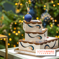 La bûche coffrets de Noël en trompe l'œil de Ladurée 2024 par Julien Alvarez et les créations de fête -  A7C2333