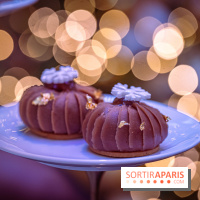 Le sublime tea time de Noël du Lutetia 2024 par Nicolas Guercio - les photos  -  Mont Blanc au cassis et poivre de Timut