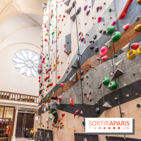 Climbing District Sèvres-Lecourbe, la salle d'escalade dans l'ancienne église Sainte-Rita dans le 15e -  A7C2052