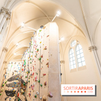 Climbing District Sèvres-Lecourbe, la salle d'escalade dans l'ancienne église Sainte-Rita dans le 15e