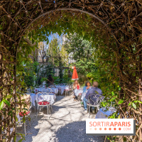 Terrasse de l'Hôtel Particulier, le jardin verdoyant au cœur de Montmartre - photo