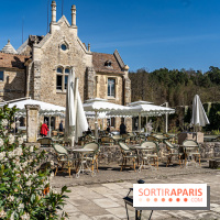 Les Chasses, le restaurant insolite avec une superbe terrasse à l'Abbaye des vaux de Cernay dans les Yvelines