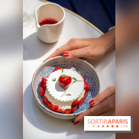 Maison Delano restaurant et terrasse cachée Paris 8e - dessert de fraises