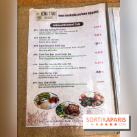 Dong Tam restaurant vietnamien Paris 13e - carte - menu