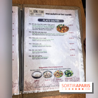Dong Tam restaurant vietnamien Paris 13e - carte - menu